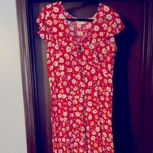 Red floral maxi